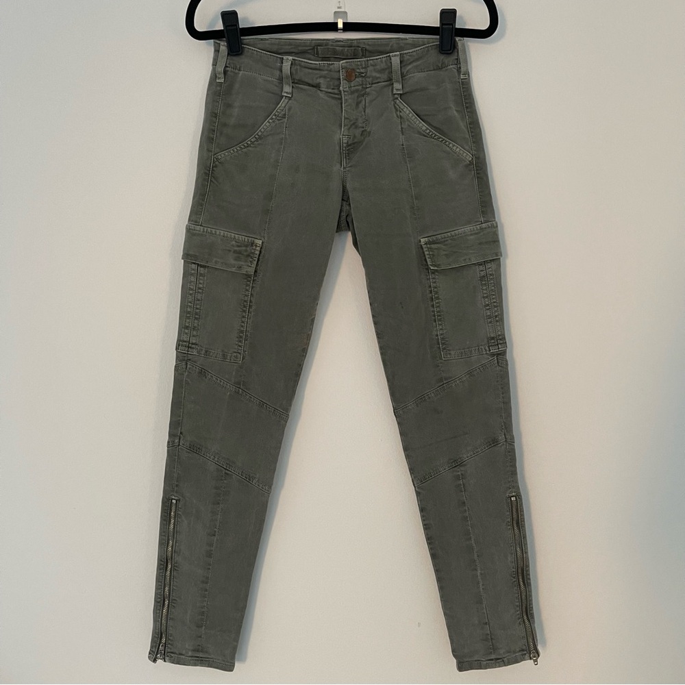J Brand Green Low Rise Cargo Skinny Fit Pants